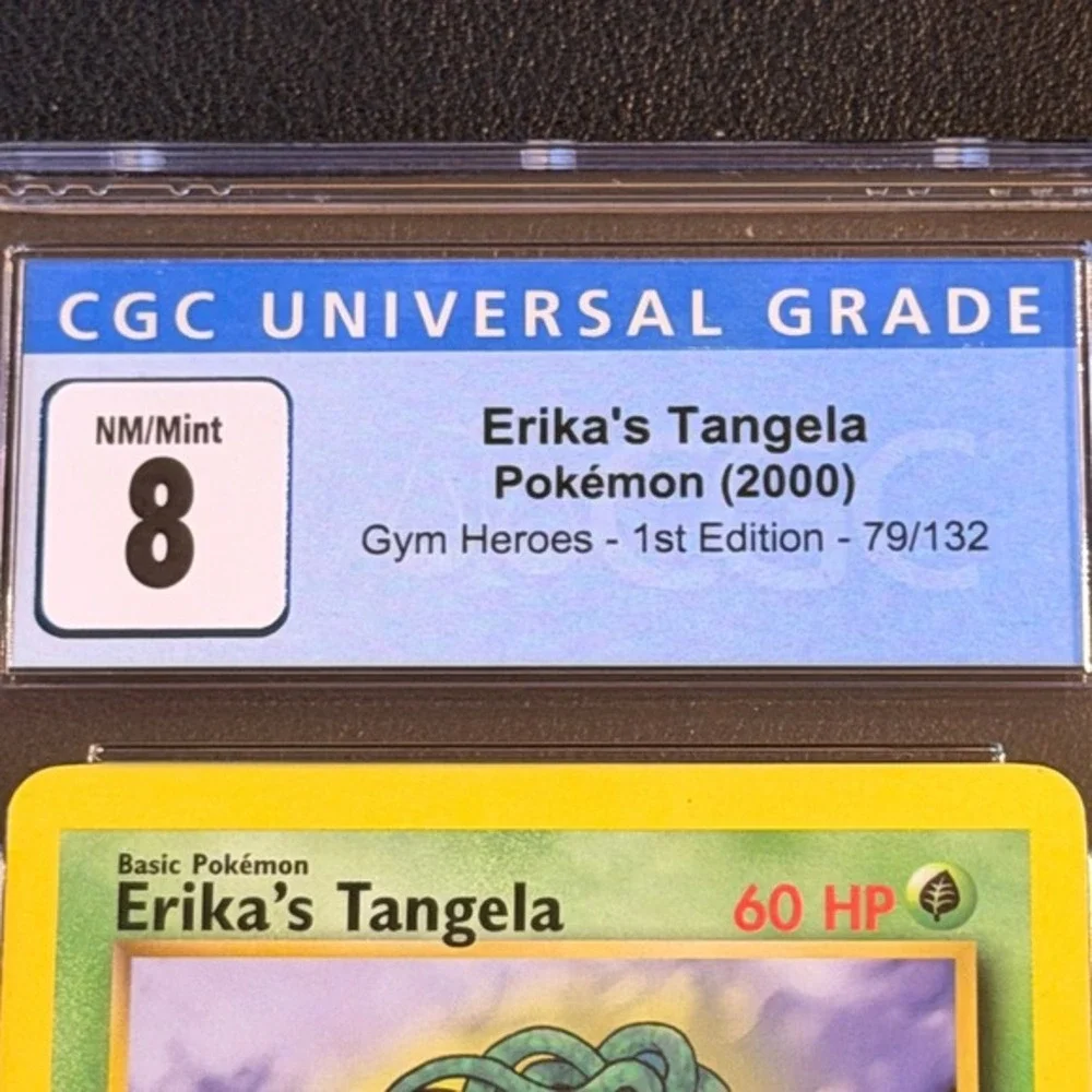 Pokemon Erika's Tangela 1st Ed. 79/62 CGC 8 Blue Label TCG 1999 Gym Heroes WotC